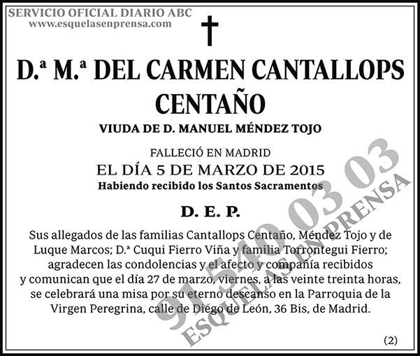 M.ª del Carmen Cantallops Centaño
